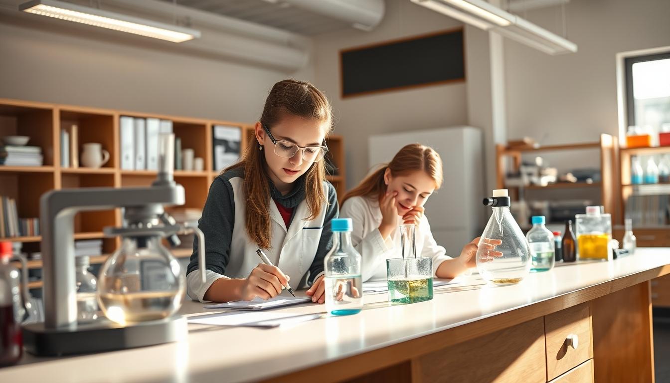 Student using learning strategies while studying