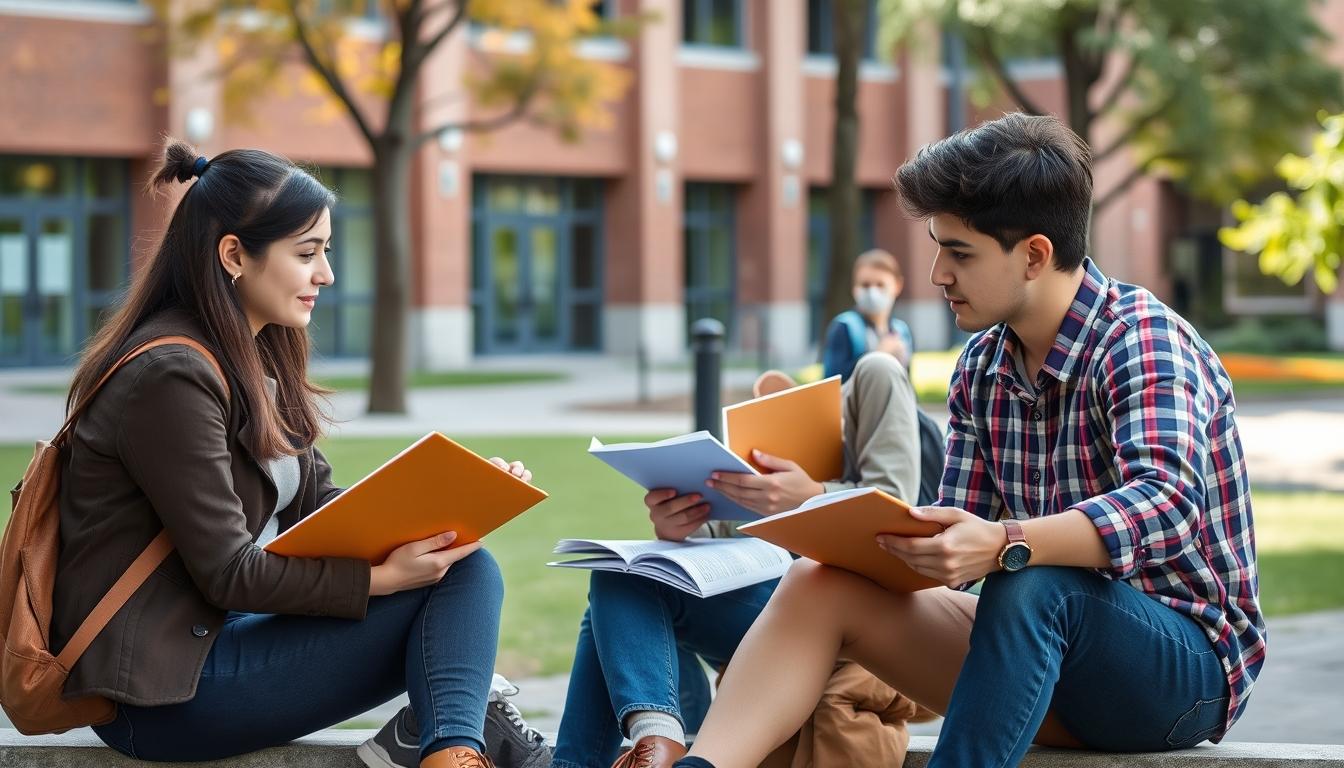 Students collaborating in study space
